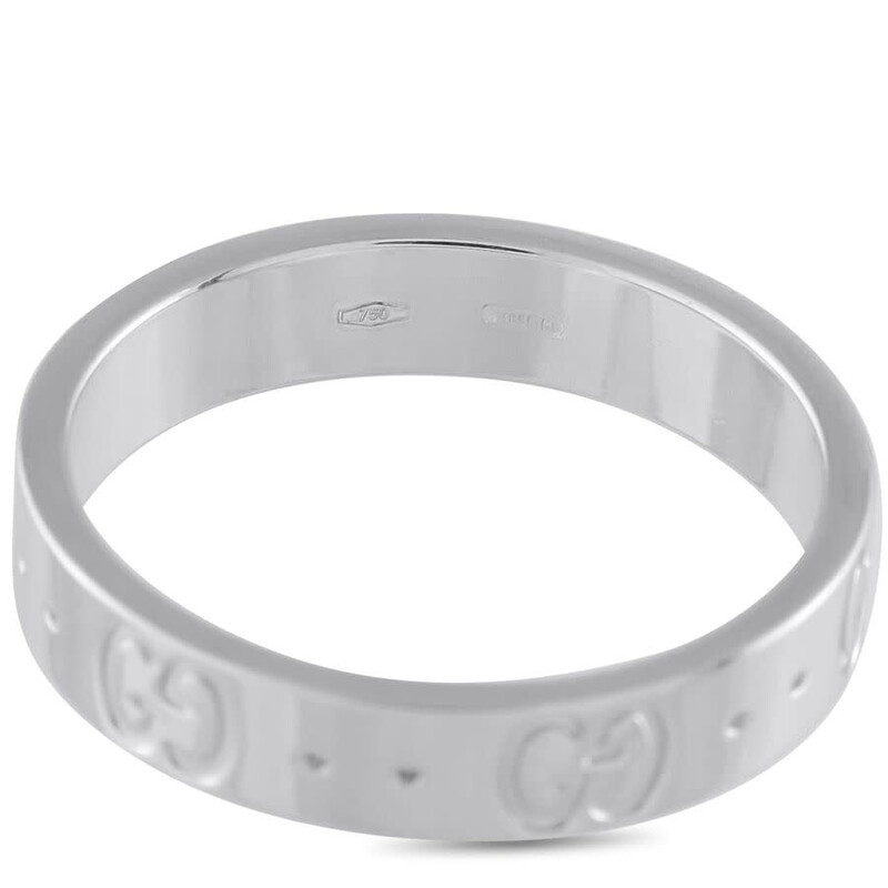 Gucci Pre-Owned Gucci Icon 18K White Gold Ring GU19 100925 GU19-100925 ...
