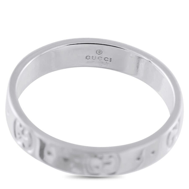 Gucci Pre-Owned Gucci Icon 18K White Gold Ring GU20 100925 GU20-100925 ...