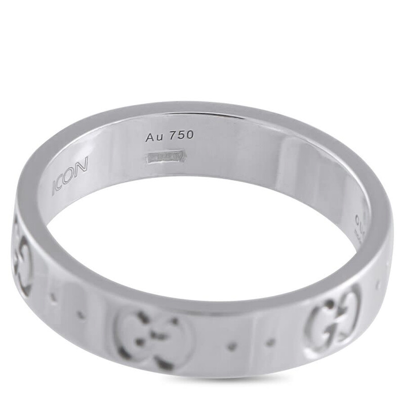 Gucci Pre-Owned Gucci Icon 18K White Gold Ring GU20 100925 GU20-100925 ...