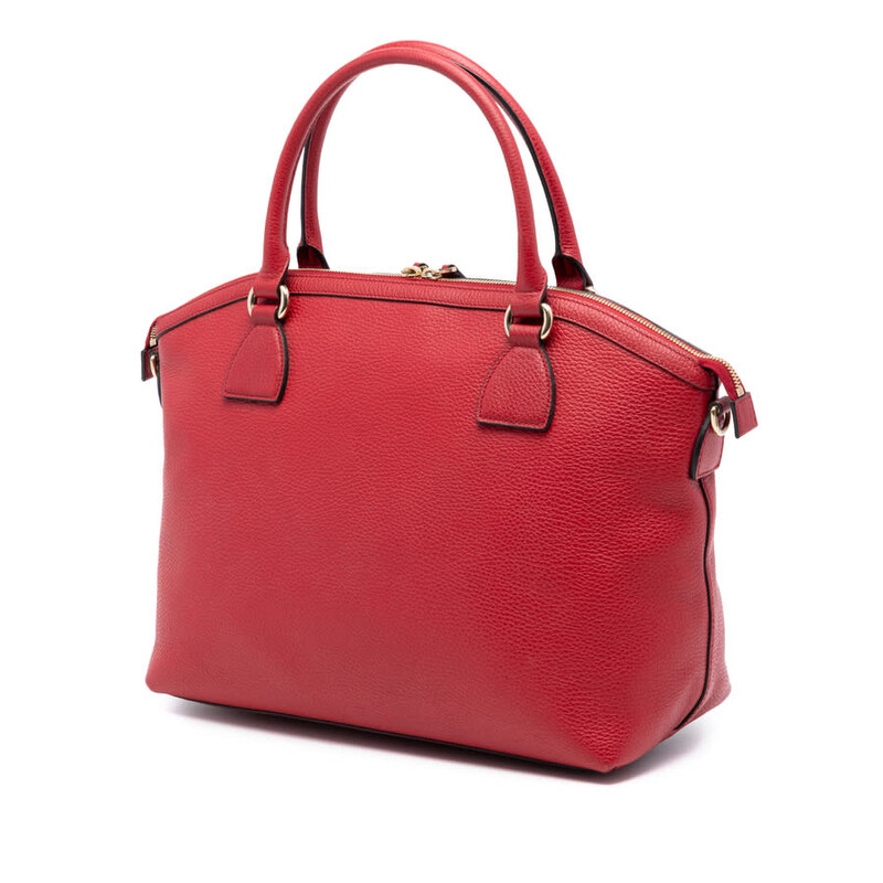 Gucci Pre-owned Gucci Large Dollar Calfskin GG Charm Dome Satchel
