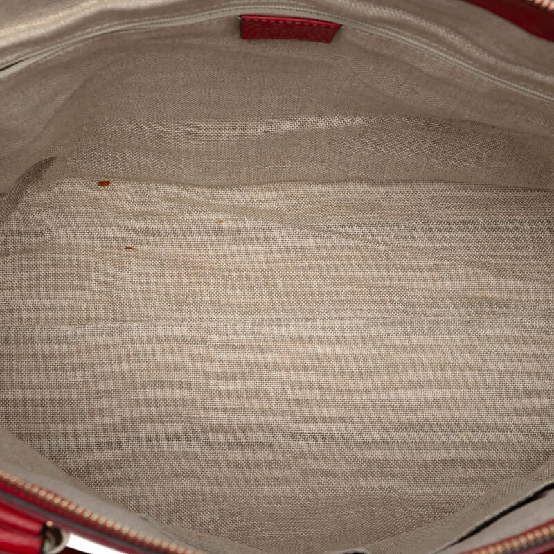 Gucci Pre-owned Gucci Large Dollar Calfskin GG Charm Dome Satchel
