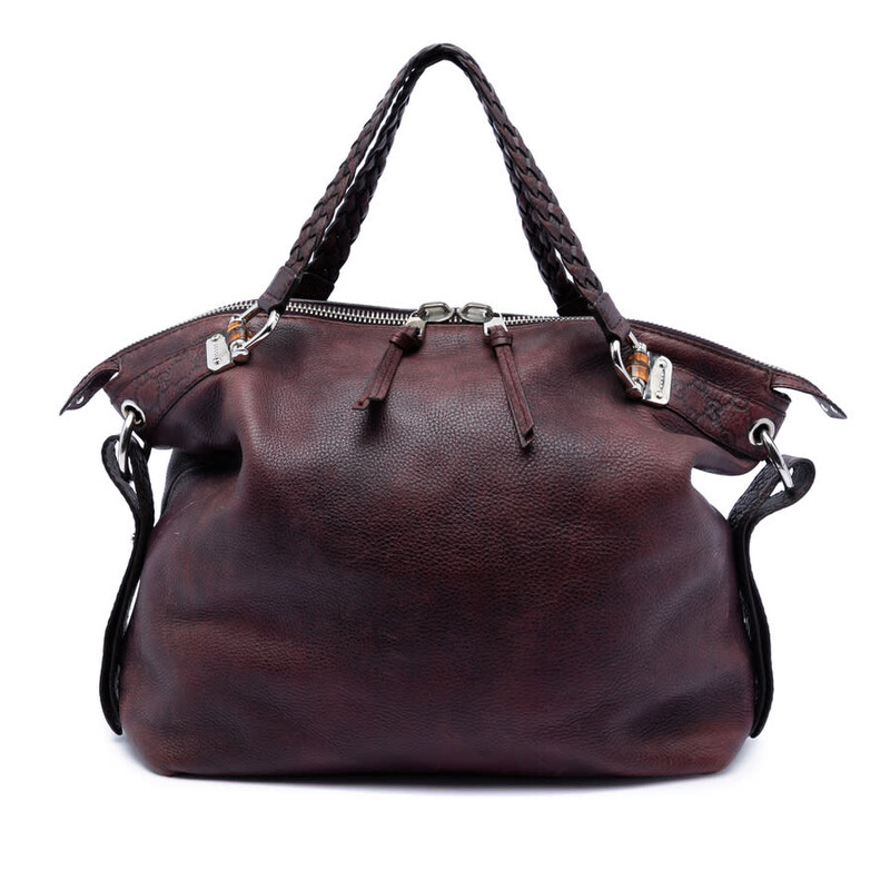 Gucci Pre-owned Gucci Large Leather Bamboo Bar Tote Ladies 232927