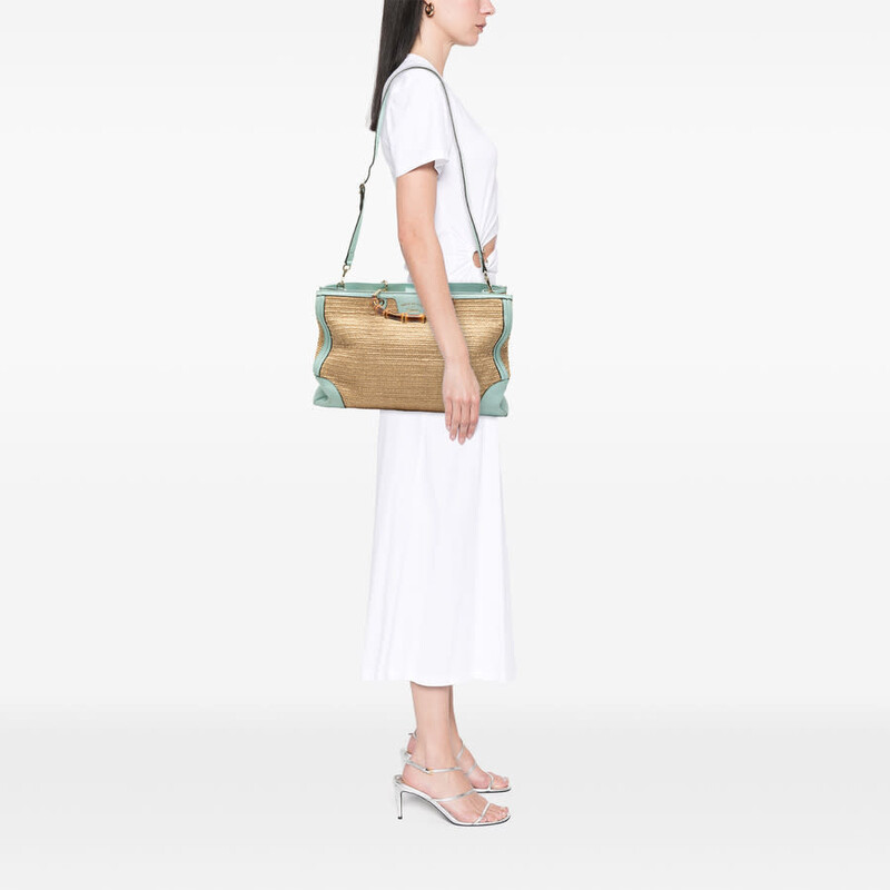 Gucci Pre-owned Gucci Large Raffia Bamboo Shopper Satchel 323658