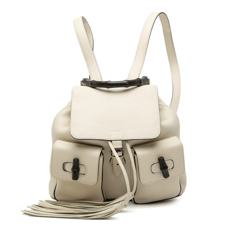 【美品】GUCCI リュック　バックパック Gucci Pre-owned Gucci Leather Bamboo Tassel Backpack Unisex 370833