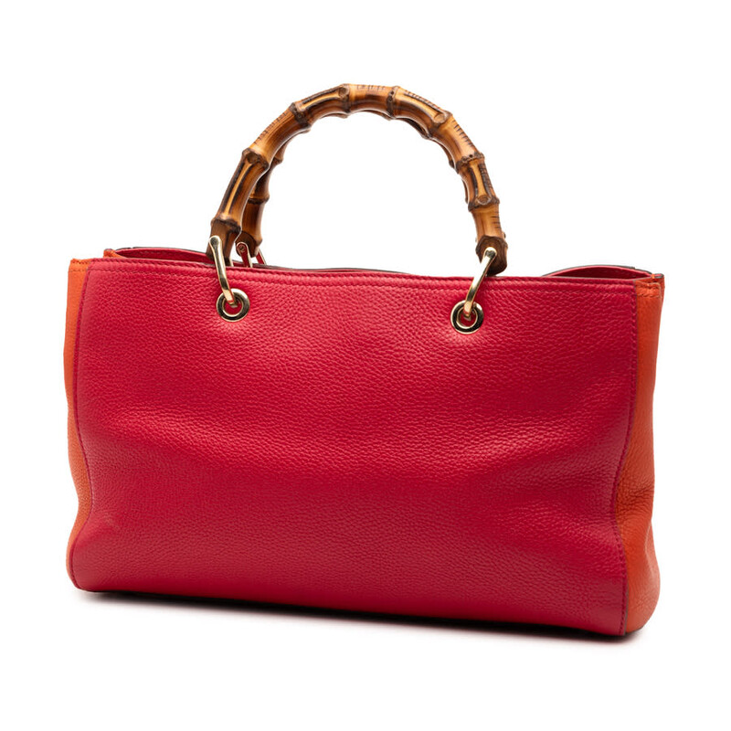 Gucci Pre-owned Gucci Medium Bicolor Calfskin Bamboo Shopper