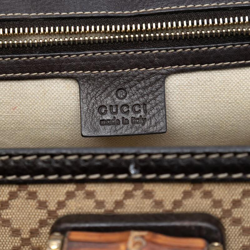 Gucci Pre-owned Gucci Medium Diamante Canvas New Bamboo Satchel