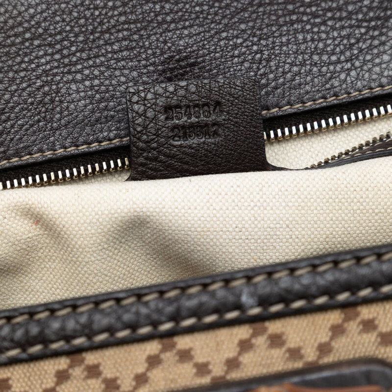 Gucci Pre-owned Gucci Medium Diamante Canvas New Bamboo Satchel