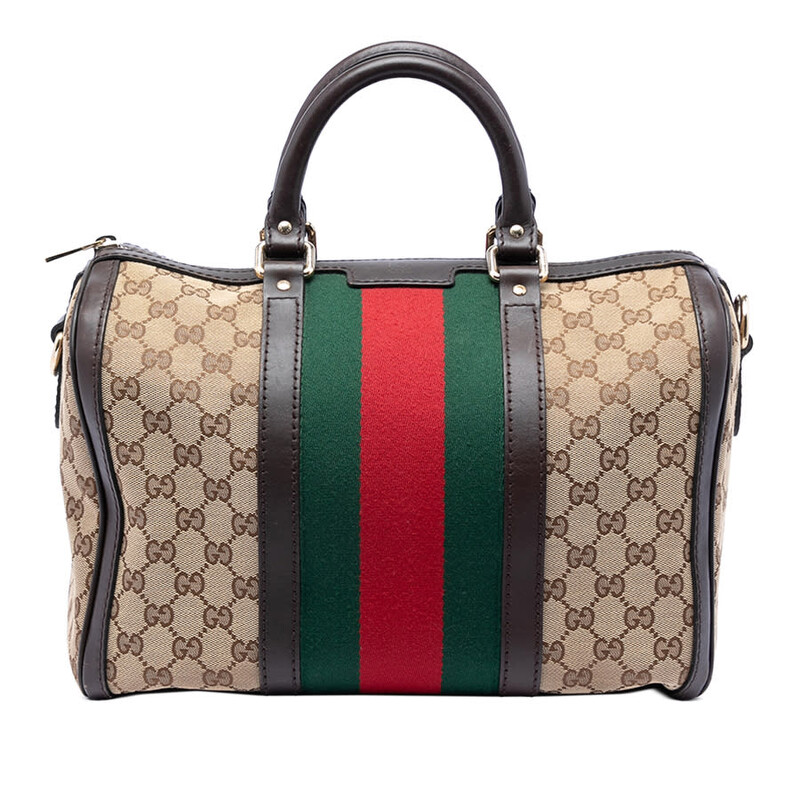 Gucci Pre-owned Gucci Medium GG Canvas Web Joy Boston Bag Ladies