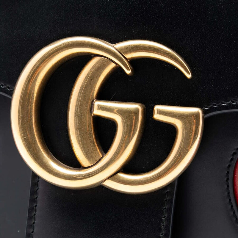 Gucci Pre-owned Gucci Medium GG Marmont Leather Malaga Kid Heart