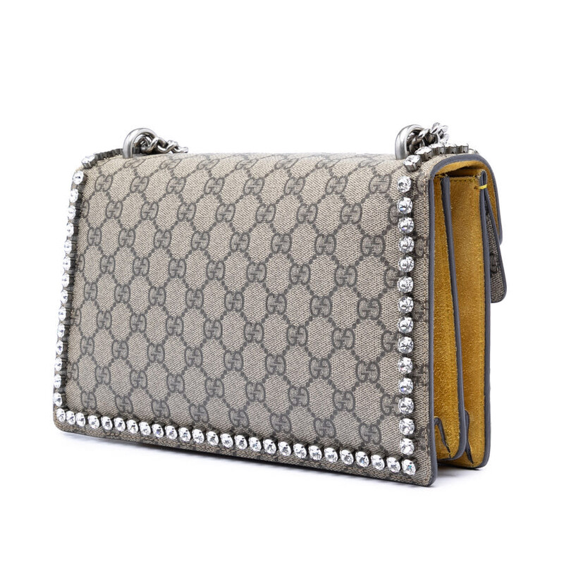 Gucci Pre-owned Gucci Medium GG Supreme Embroidered Crystal Bow