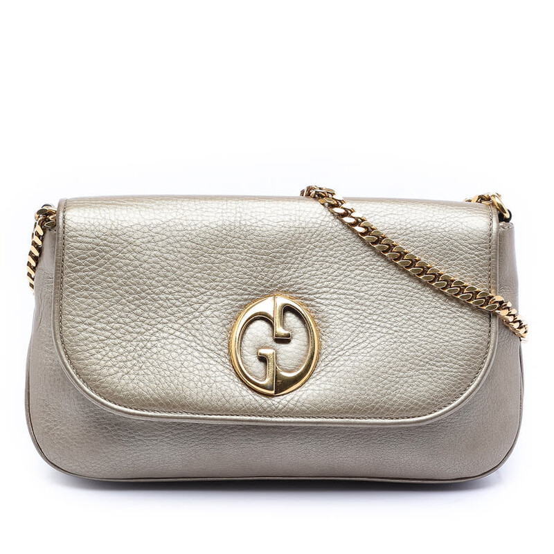 Gucci Pre-owned Gucci Medium Leather 1973 Chain Crossbody 251820