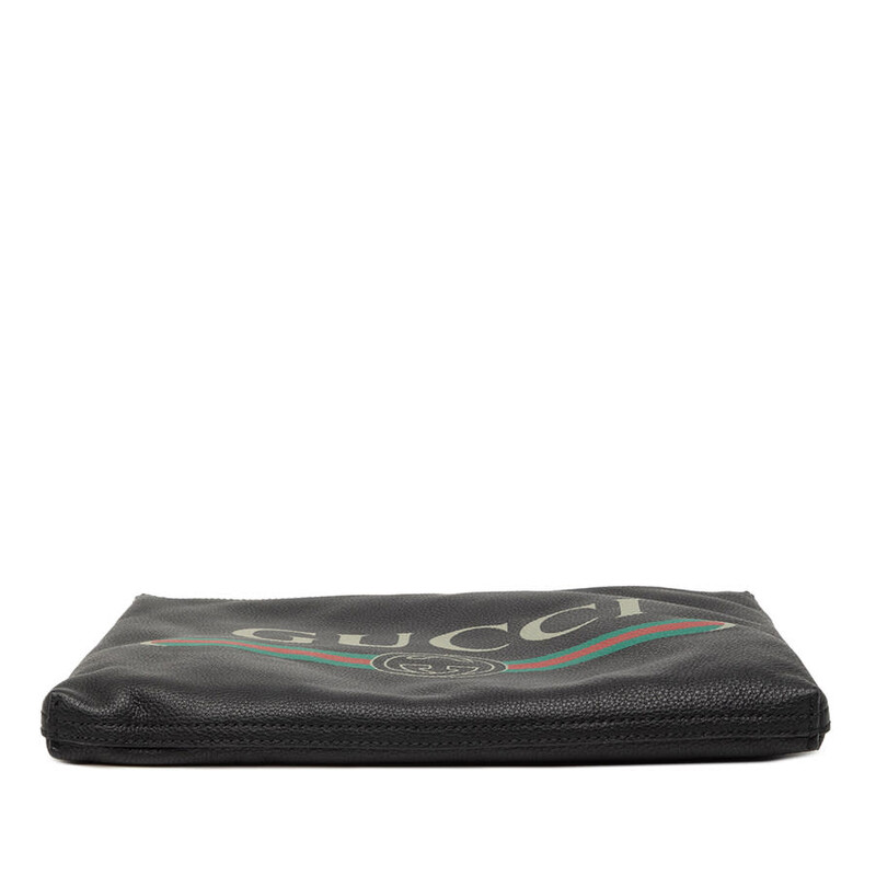 GUCCI モノグラム クラッチバッグ Gucci Pre-owned Gucci Medium Leather Logo Portfolio Clutch Ladies