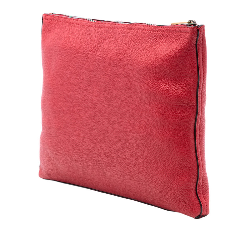 Gucci Pre-owned Gucci Medium Leather Logo Portfolio Clutch Ladies