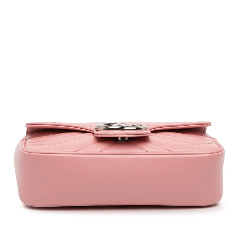 Gucci Pre-owned Gucci Mini GG Marmont Matelasse Leather Flap