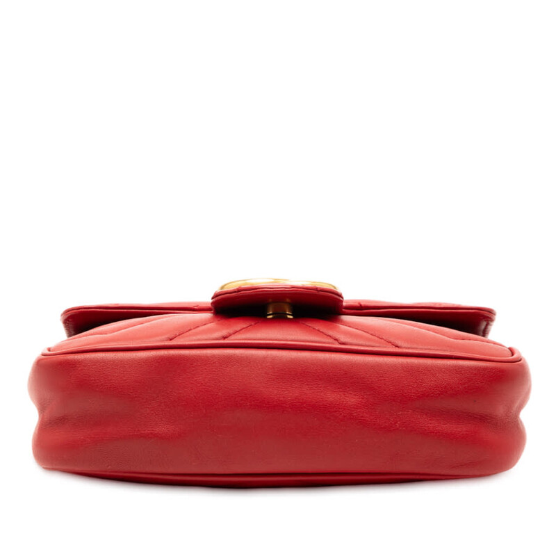 Gucci Pre-owned Gucci Mini GG Marmont Matelasse Leather Flap Crossbody ...