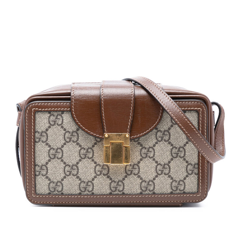 Gucci Pre-owned Gucci Mini GG Supreme Clasp Crossbody Ladies