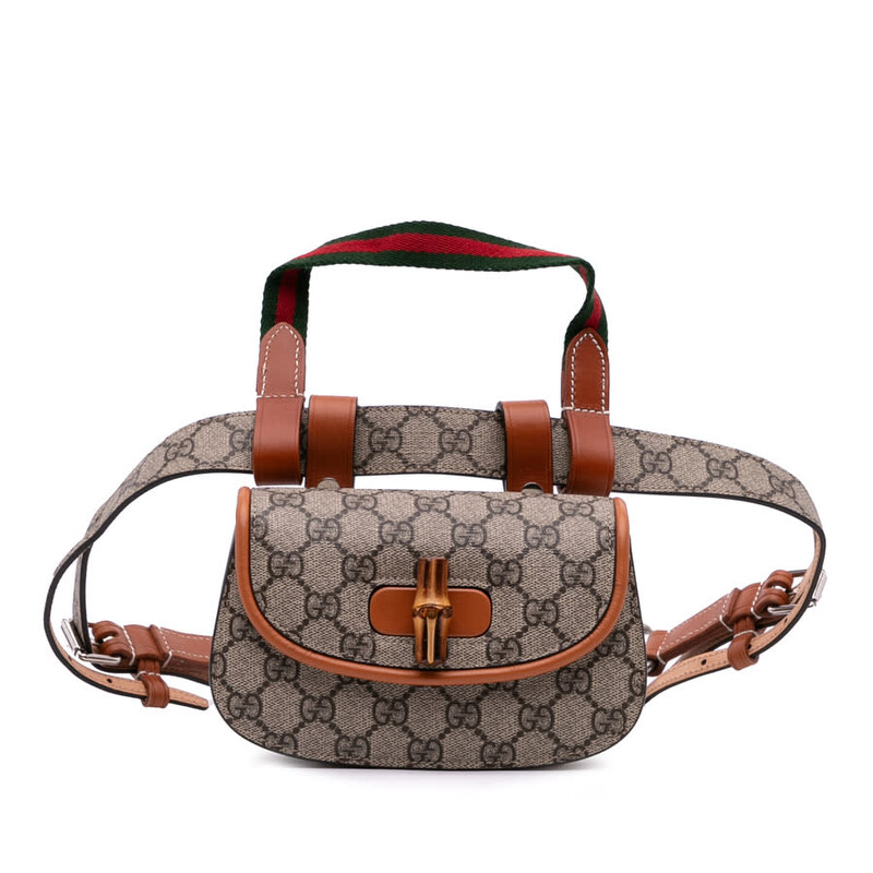 Gucci Pre-owned Gucci Mini GG Supreme Web Bamboo 1947 Belt Bag