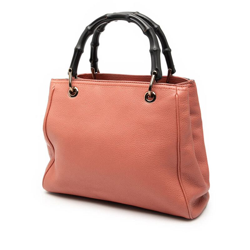 Gucci Pre-owned Gucci Small Calfskin Bamboo Shopper Satchel Ladies