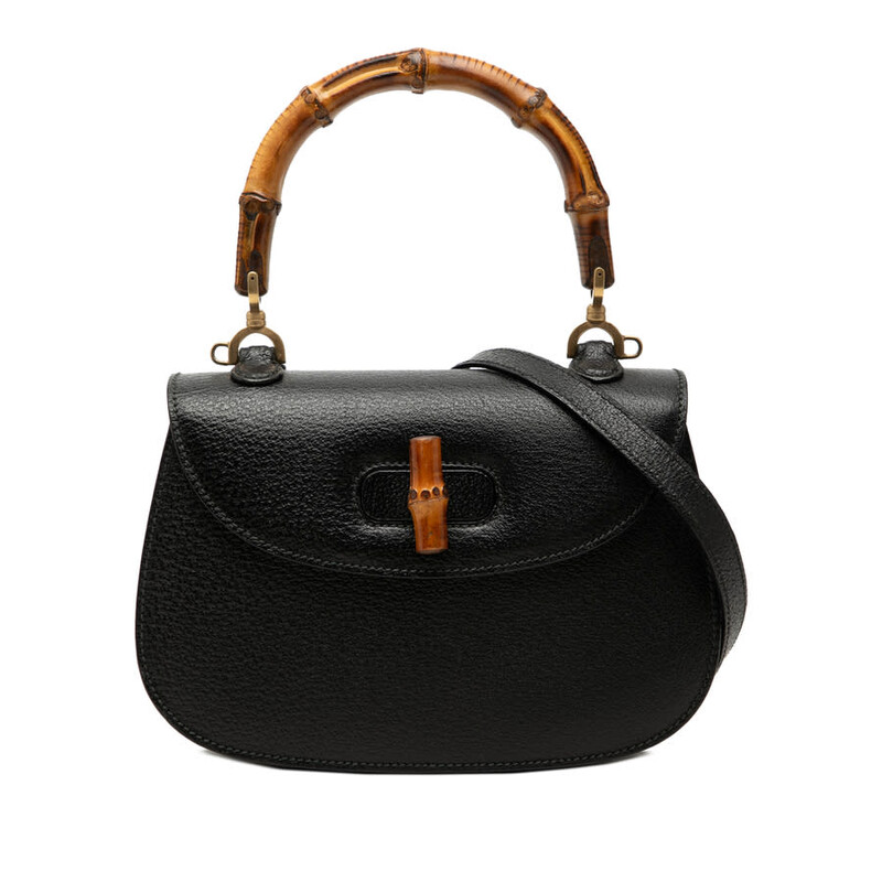 Gucci Pre-owned Gucci Small Grained Calfskin Bamboo Night Ladies