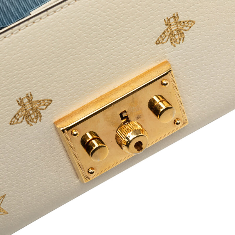 Gucci Pre-owned Gucci Small Leather Bee Star Padlock Crossbody