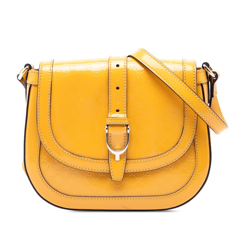 Gucci Pre-owned Gucci Small Microguccissima Patent Stirrup