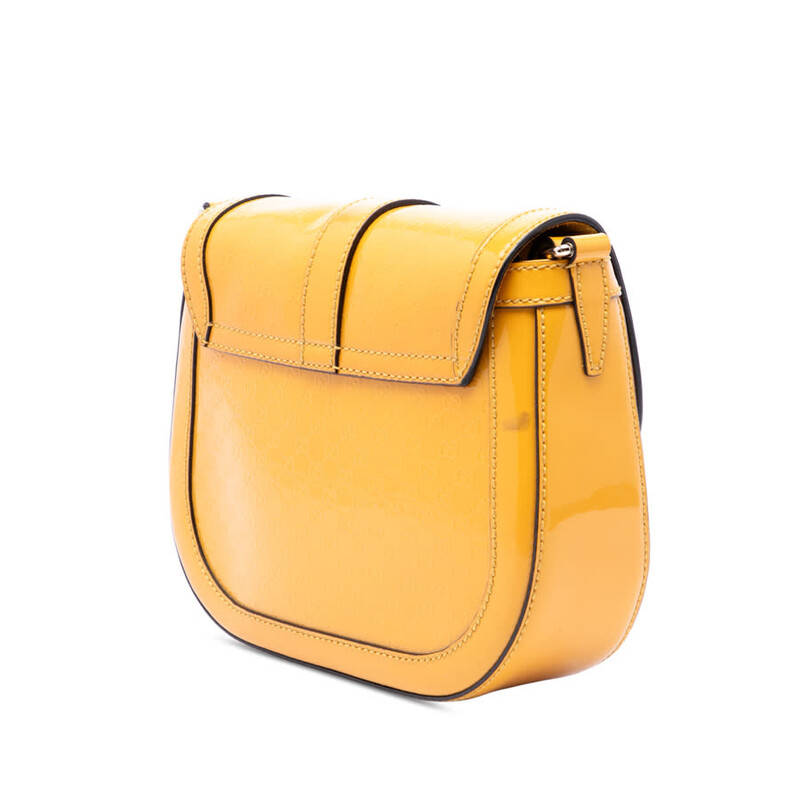 Gucci Pre-owned Gucci Small Microguccissima Patent Stirrup