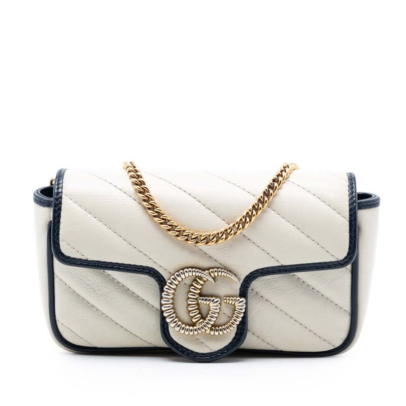 GUCCI マーモントアイボリー Gucci Pre-owned Gucci Super Mini GG Marmont Matelasse Leather
