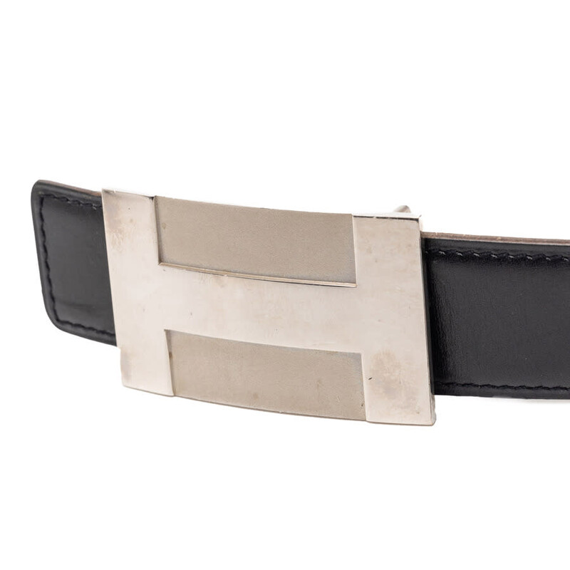 Hermes Pre-owned Hermes Box Calf H Plate Reversible Belt  display picture 3