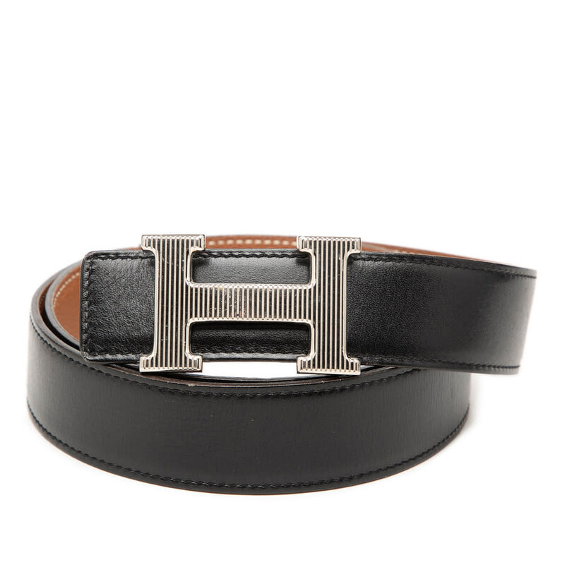 Hermes Belt Silver Box Calf Hermes Belt Reversible HERMES Constance Size 95 H Buckle Box  main image 4