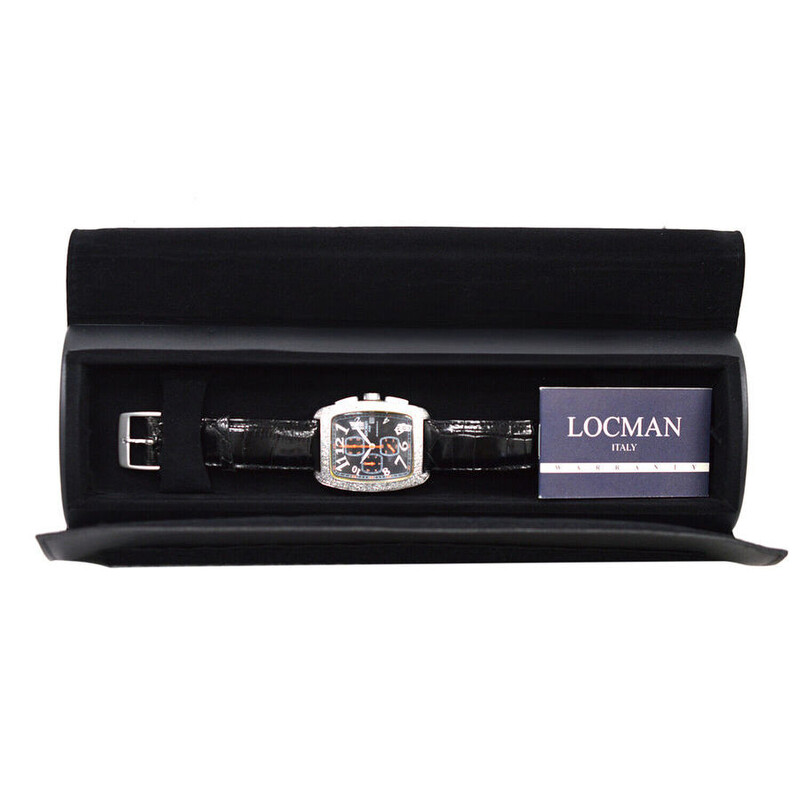 Locman Pre-owned Locman Diamond Chronograph Quartz Black Dial