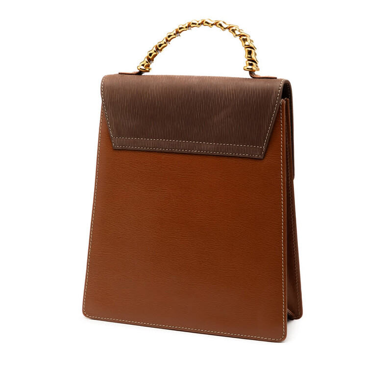 Loewe Pre-owned Loewe Leather Velazquez Twist Top Handle Bag
