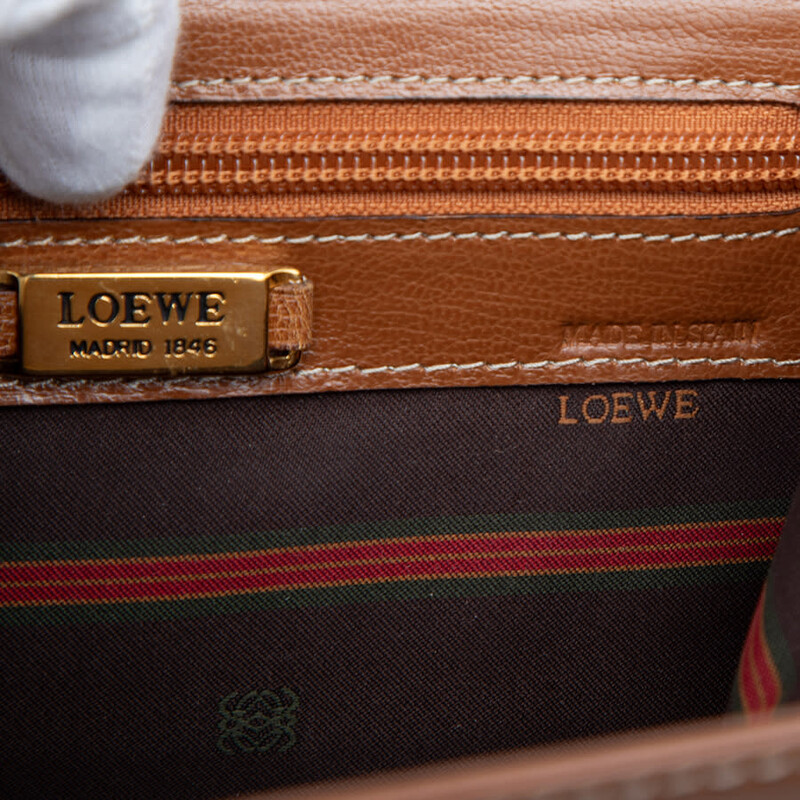 Loewe Pre-owned Loewe Leather Velazquez Twist Top Handle Bag