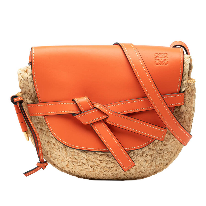 Loewe Pre-owned Loewe Medium Raffia Gate Crossbody Ladies 061851