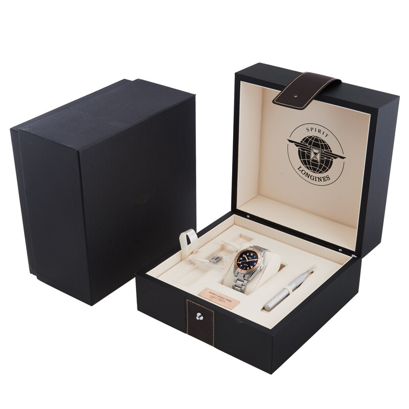 Longines Pre-owned Longines Spirit Zulu Time 1925 Automatic Black