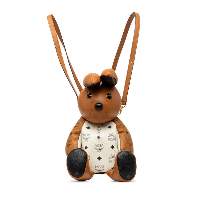 MCM Pre-owned MCM Calfskin and Visetos Coated Canvas Rabbit Zoo