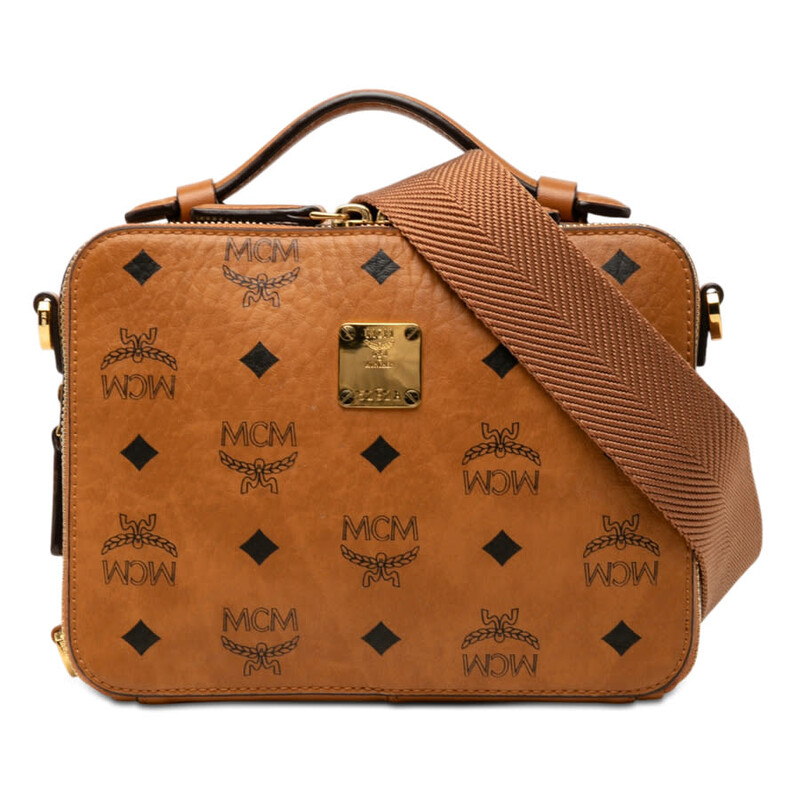 MCM Pre-owned MCM Small Visetos Coated Canvas Klassik Satchel