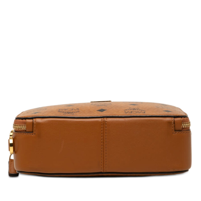 MCM Pre-owned MCM Small Visetos Coated Canvas Klassik Satchel