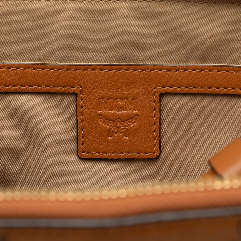 MCM Pre-owned MCM Small Visetos Coated Canvas Klassik Satchel