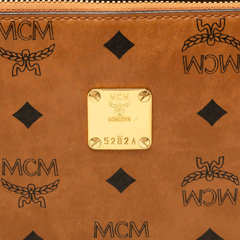 MCM Pre-owned MCM Small Visetos Coated Canvas Klassik Satchel