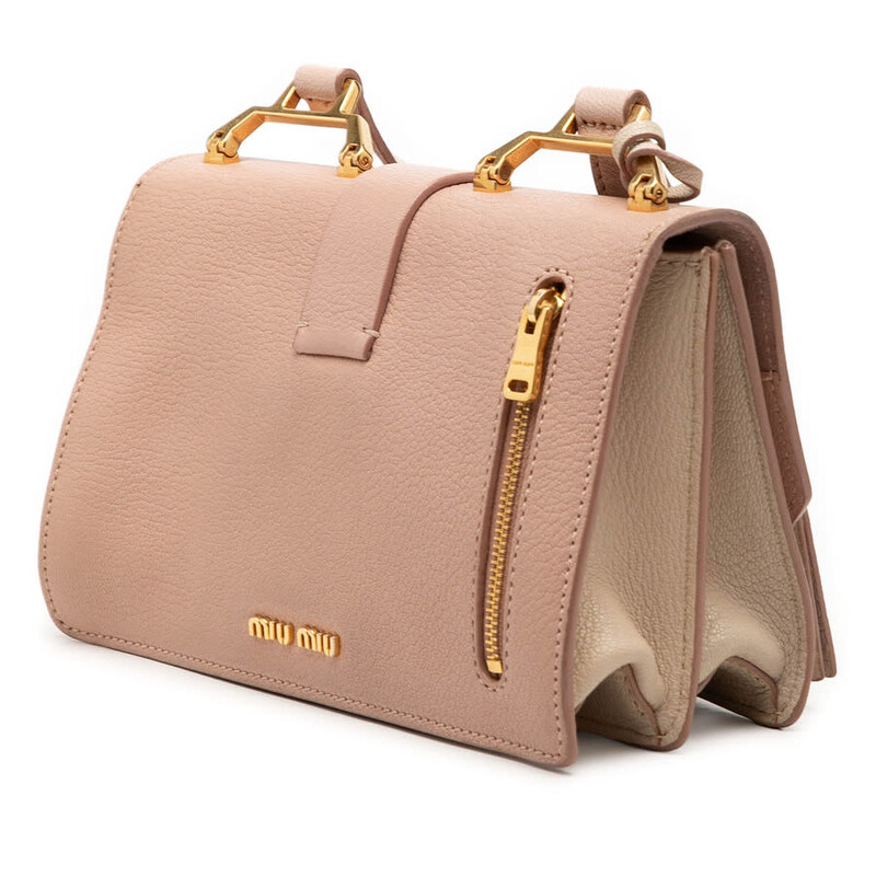 Miu Miu Pre-owned Miu Miu Bicolor Goatskin Madras Crossbody Ladies