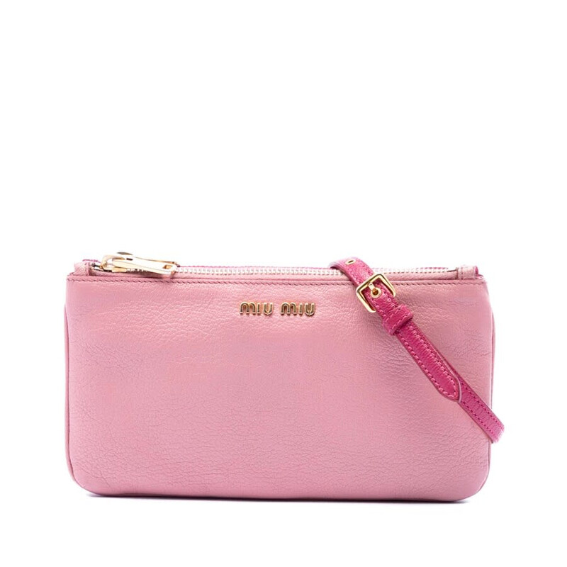 Miu Miu Pre-owned Miu Miu Bicolor Goatskin Madras Double Zip