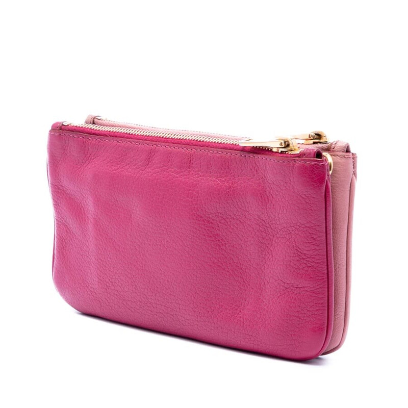 Miu Miu Pre-owned Miu Miu Bicolor Goatskin Madras Double Zip