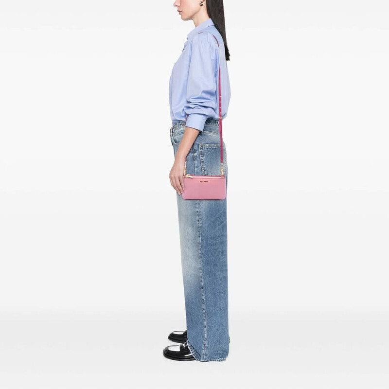 Miu Miu Pre-owned Miu Miu Bicolor Goatskin Madras Double Zip