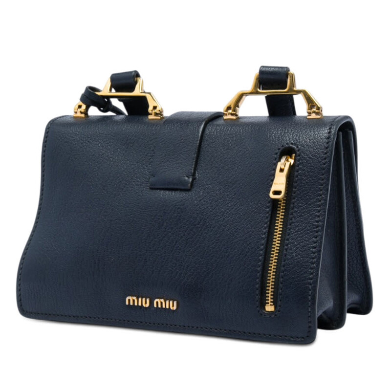 Miu Miu Pre-owned Miu Miu Goatskin Madras Crossbody Ladies