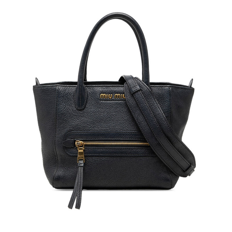 Miu Miu Pre-owned Miu Miu Goatskin Madras Front Pocket Satchel