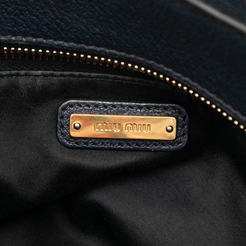 Miu Miu Pre-owned Miu Miu Goatskin Madras Front Pocket Satchel