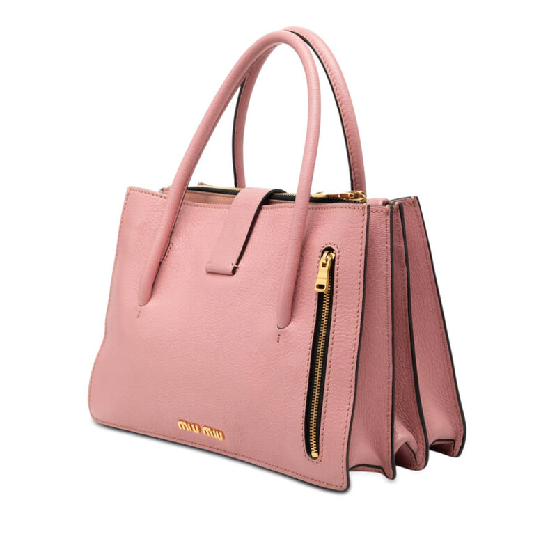 Miu Miu Pre-owned Miu Miu Goatskin Madras Handbag Ladies