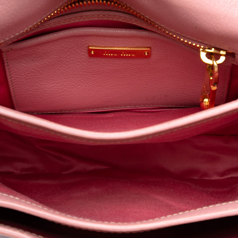 Miu Miu Pre-owned Miu Miu Goatskin Madras Top Handle Bag Ladies