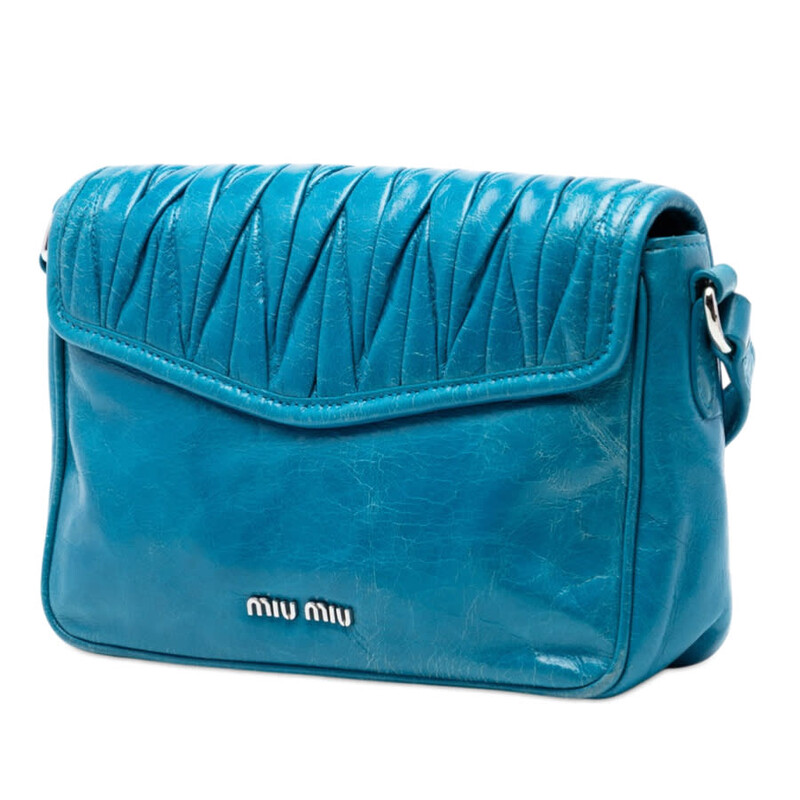 Miu Miu Pre-owned Miu Miu Matelasse Lambskin Flap Crossbody Ladies