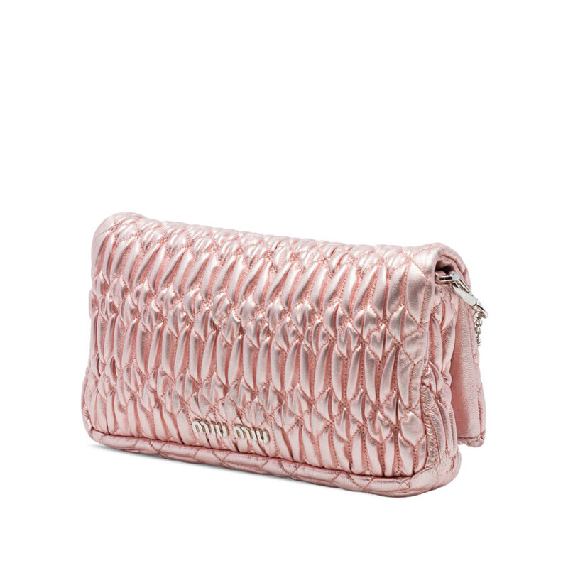 Miu Miu Pre-owned Miu Miu Matelasse Metallic Nappa Crystal Chain